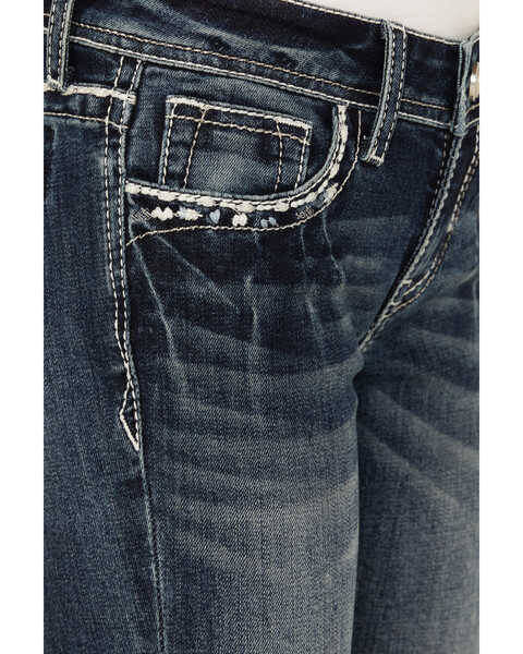 Image #2 - Grace in LA Girls' Medium Wash Dreamcatcher Embroidered Stretch Bootcut Jeans , Medium Wash, hi-res