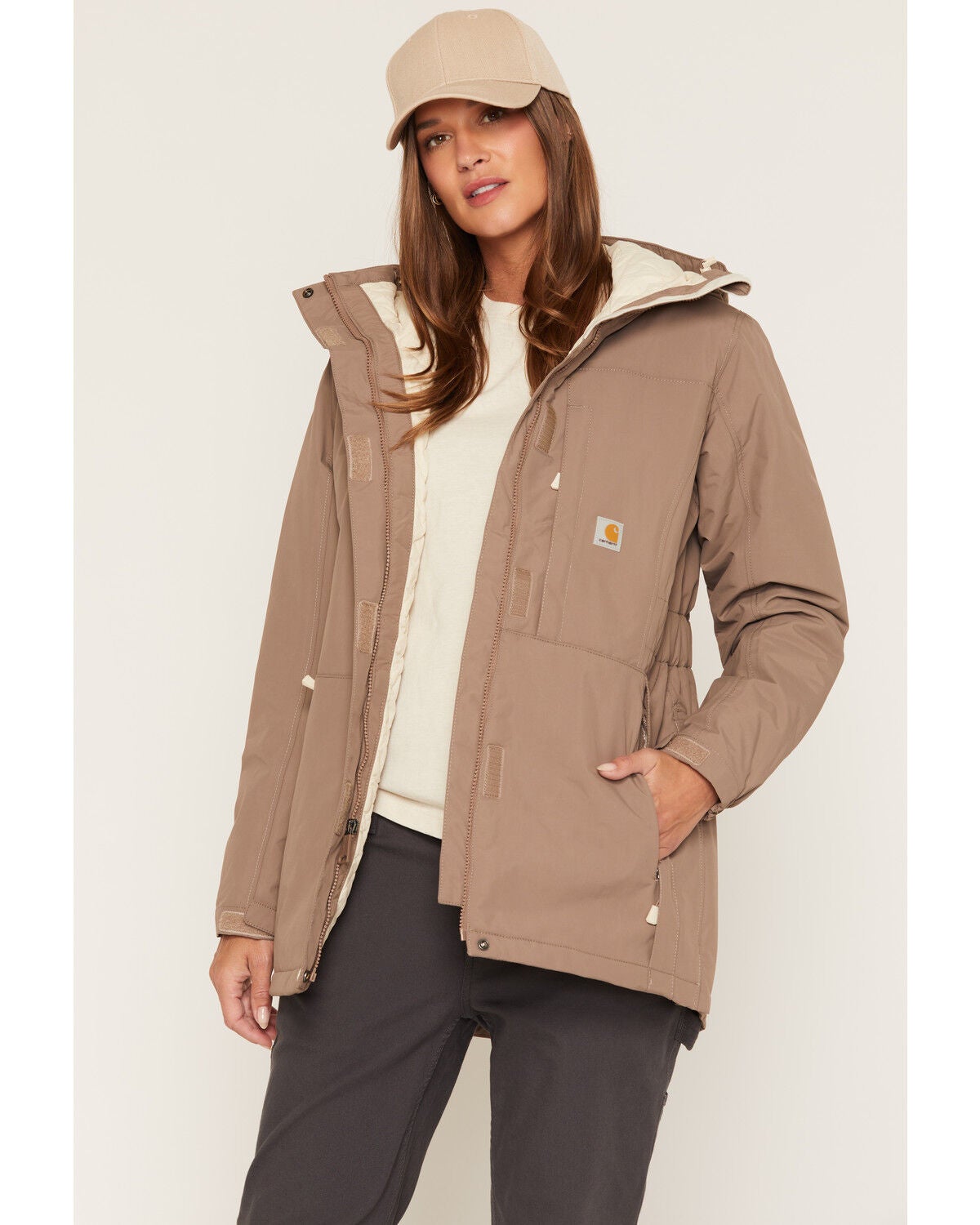 Carhartt Women's Rainer Coat, Brown, hi-res