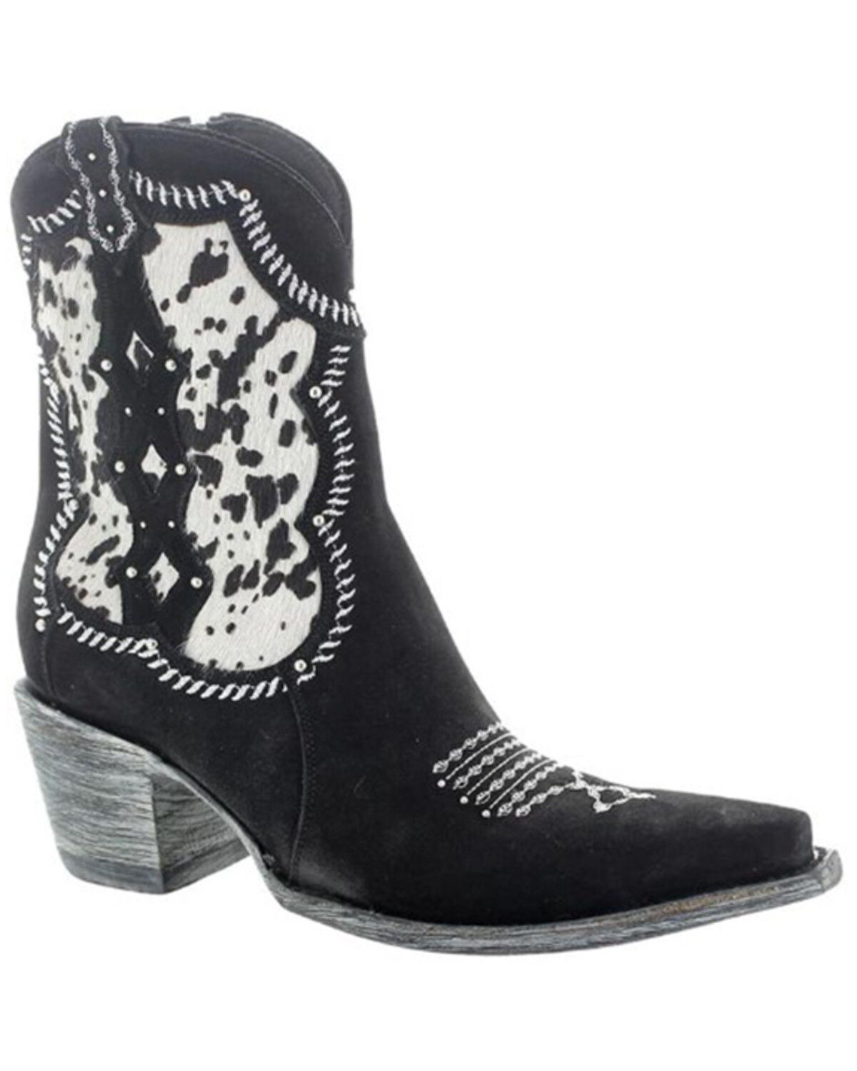Image #1 - Old Gringo Women's Lazzo Cowboy Western Boots - Snip Toe, Black/white, hi-res