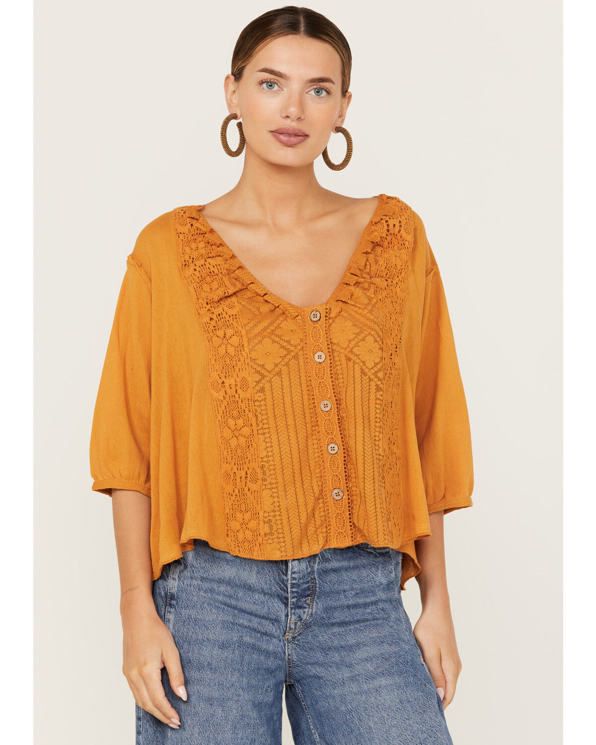 Image #1 - Free People Women's Mae Top, Orange, hi-res