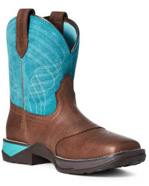 Image #1 - Ariat Women's Anthem Shortie Performance Western Boots - Square Toe, Brown, hi-res