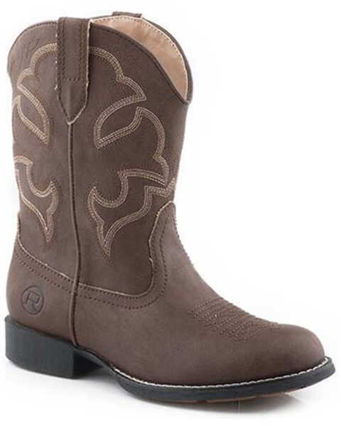 Image #1 - Roper Boys' Cody Western Boots - Round Toe, Brown, hi-res
