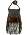 American West Women's Brindle-Hair On Fringe Handbag, Chocolate, hi-res