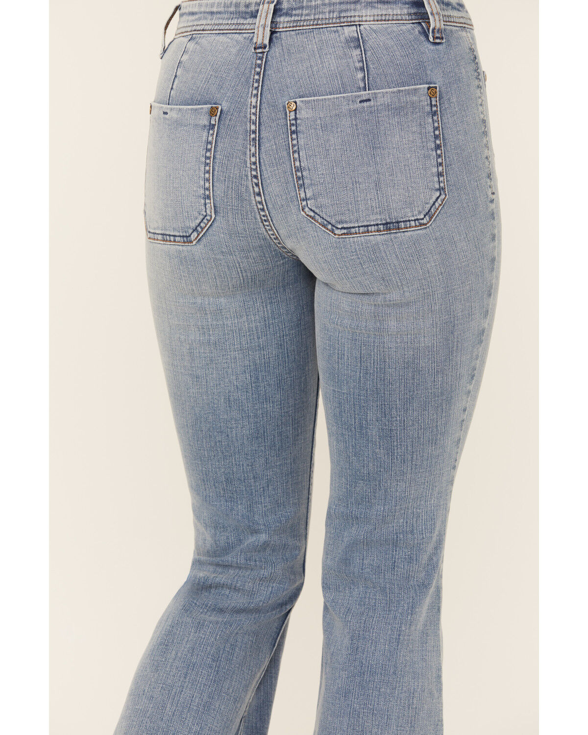Image #4 - Shyanne Women's Luna High Rise Flare Stretch Denim Jeans, Medium Wash, hi-res