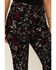 Image #2 - Idyllwind Women's Floral Print High Rise Flare Corduroy Jeans, Black, hi-res