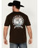 Image #1 - Cowboy Hardware Men's 8 Second Warrior Short Sleeve Graphic T-Shirt, Chocolate, hi-res
