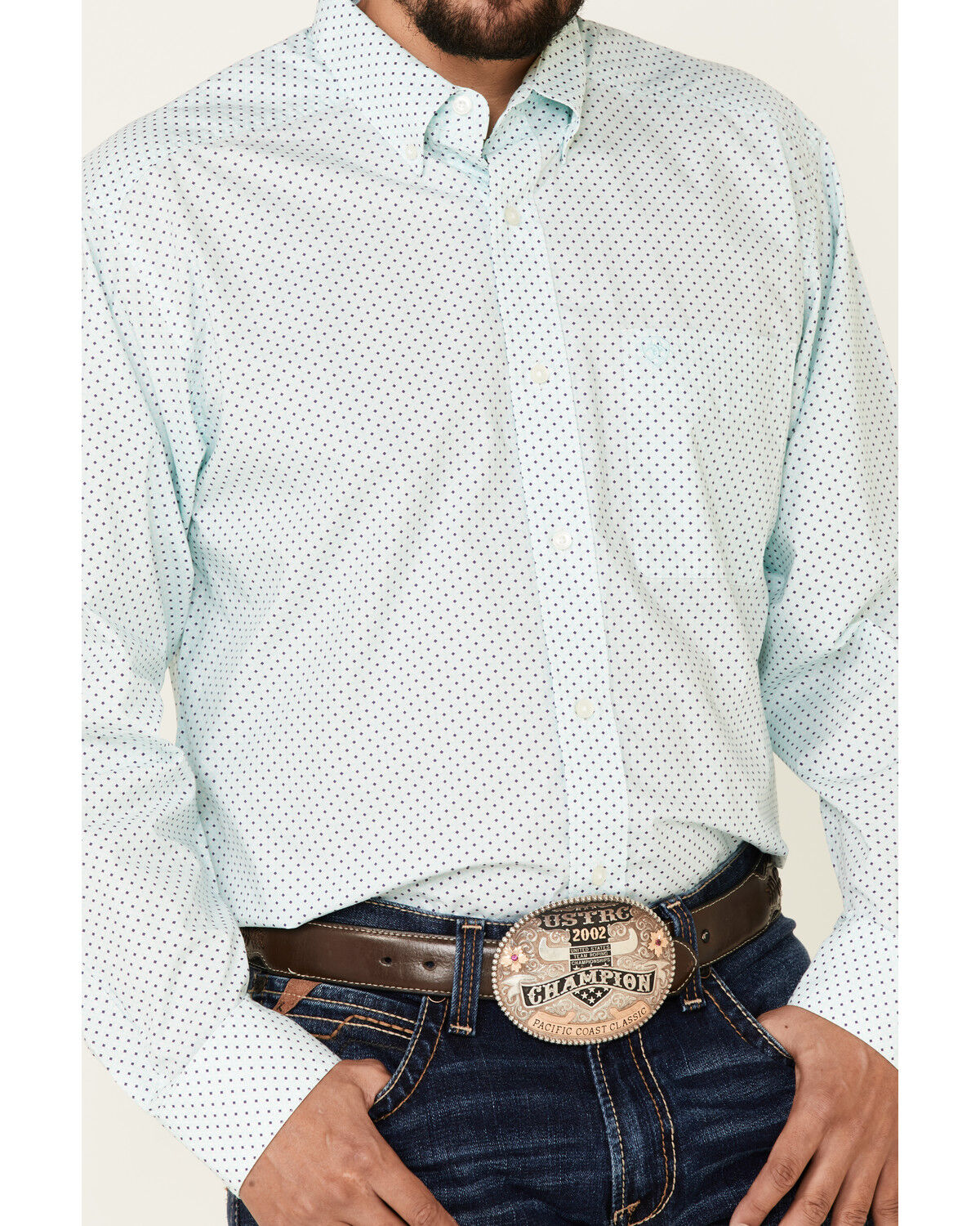 Image #3 - Ariat Men's Penn Geo Print Long Sleeve Western Shirt, , hi-res
