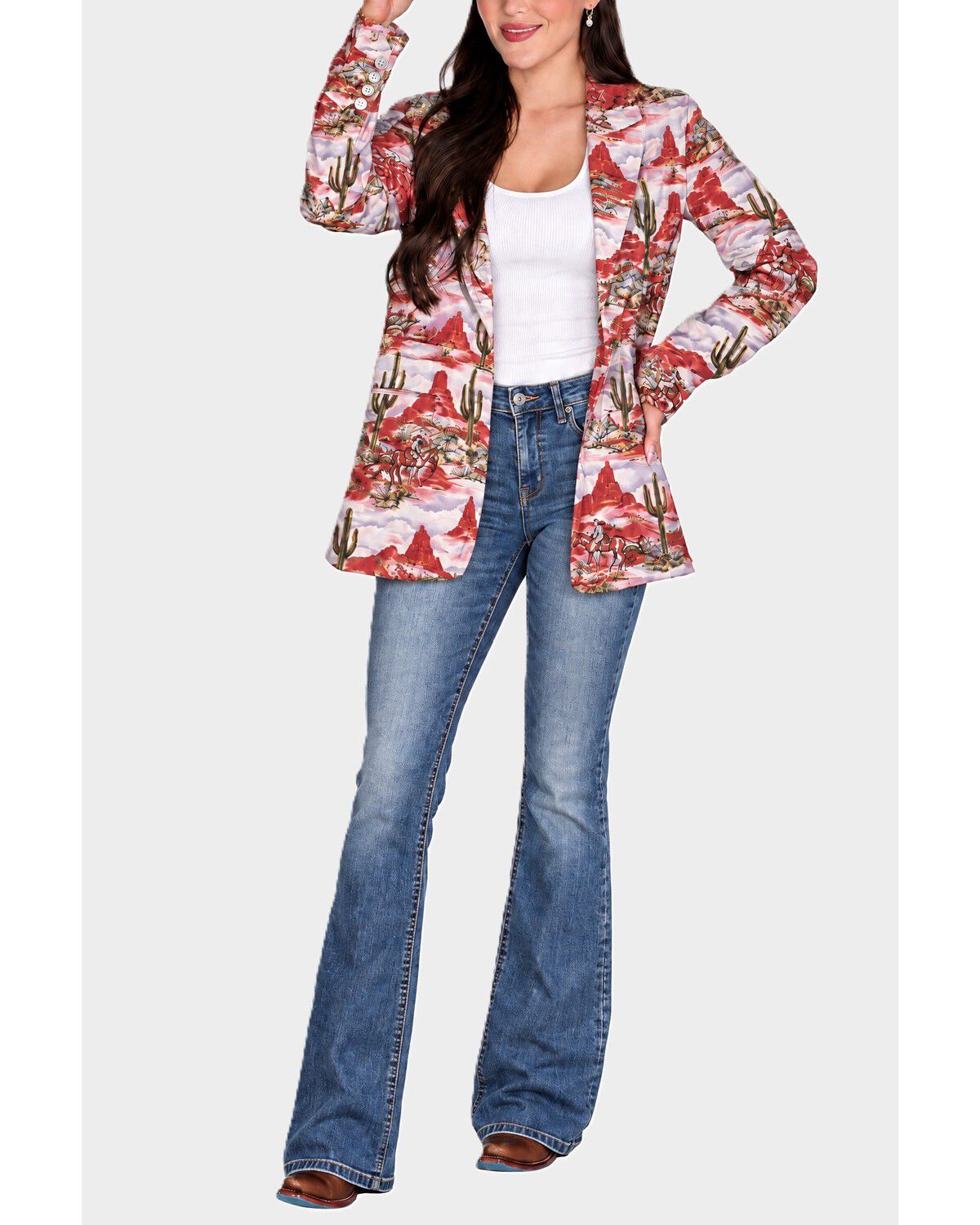 Image #1 - Lovlei Ranch Women's Bailey Desert Dream Blazer, Red, hi-res