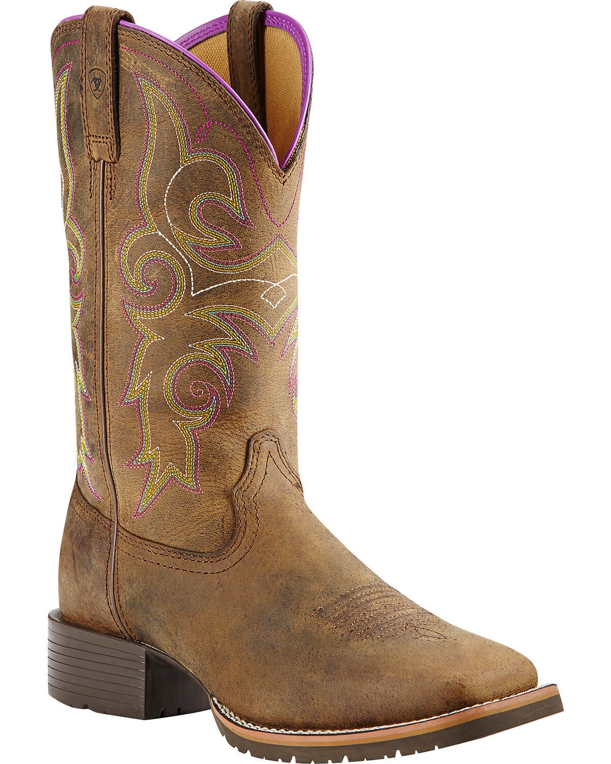 Ariat Women's Hybrid Rancher Western Boots - Broad Square Toe, Brown, hi-res