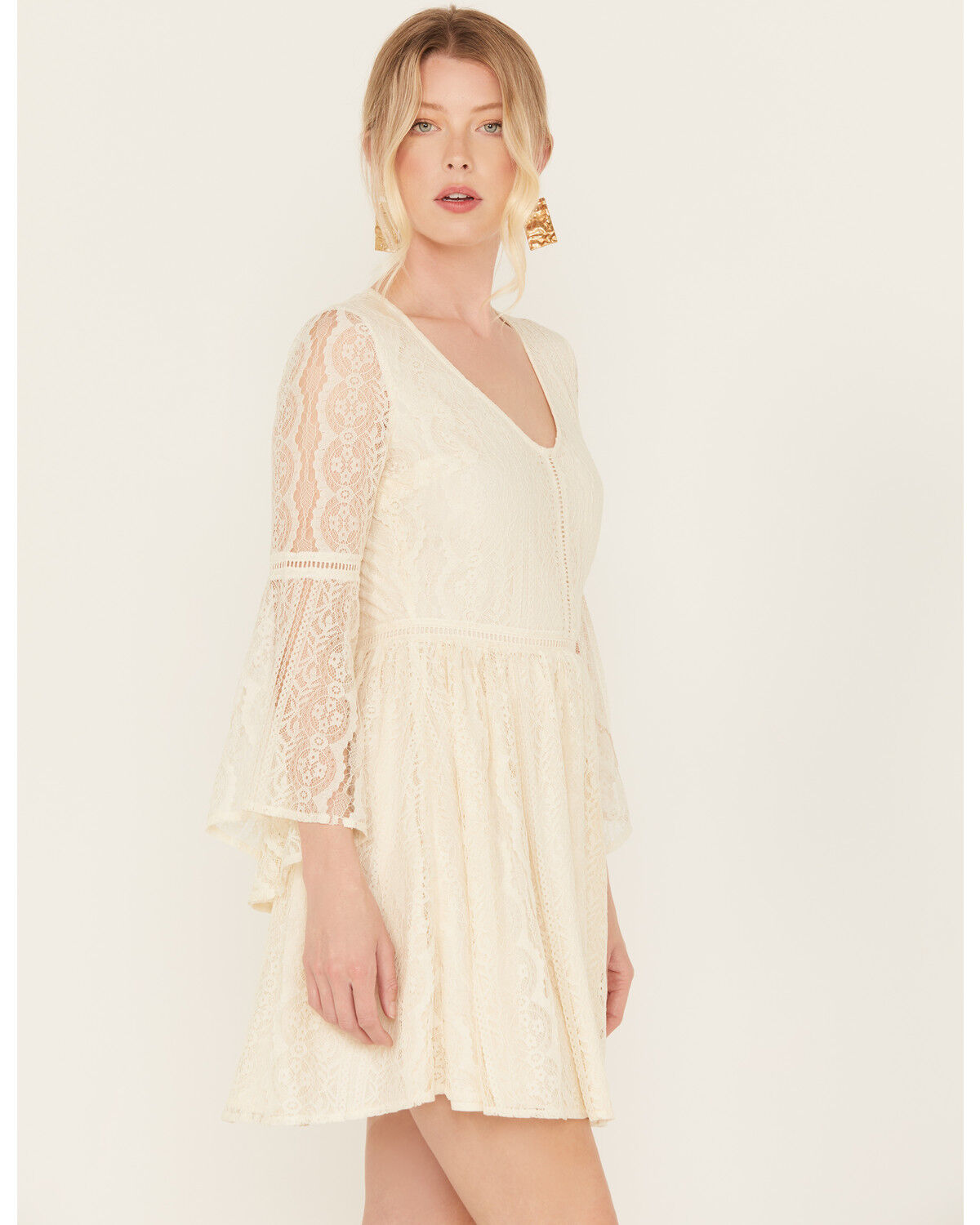 Image #2 - Shyanne Women's Lace Mini Dress, Cream, hi-res