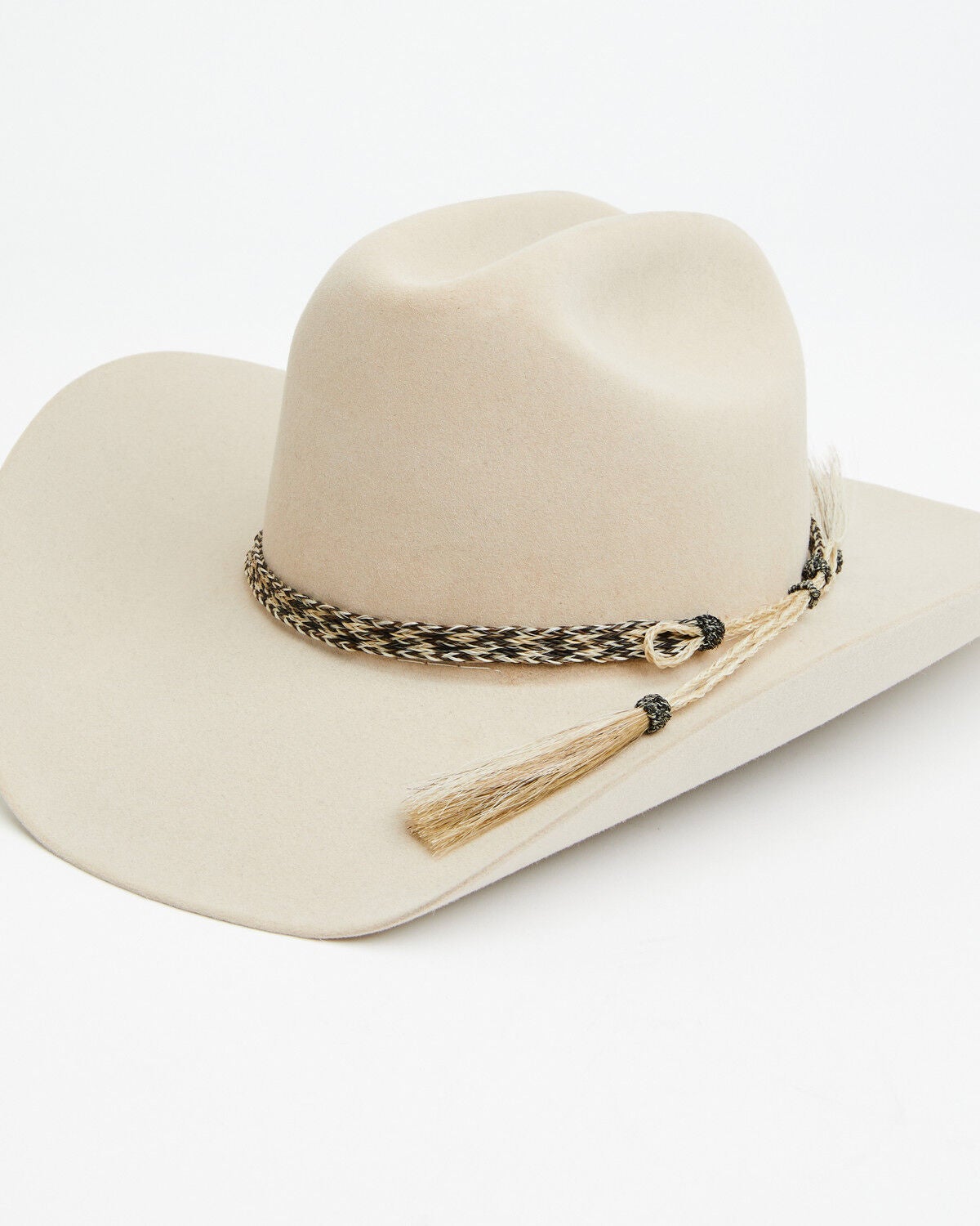 Colorado Horsehair Double Tassel Horsehair Hatband, Natural, hi-res