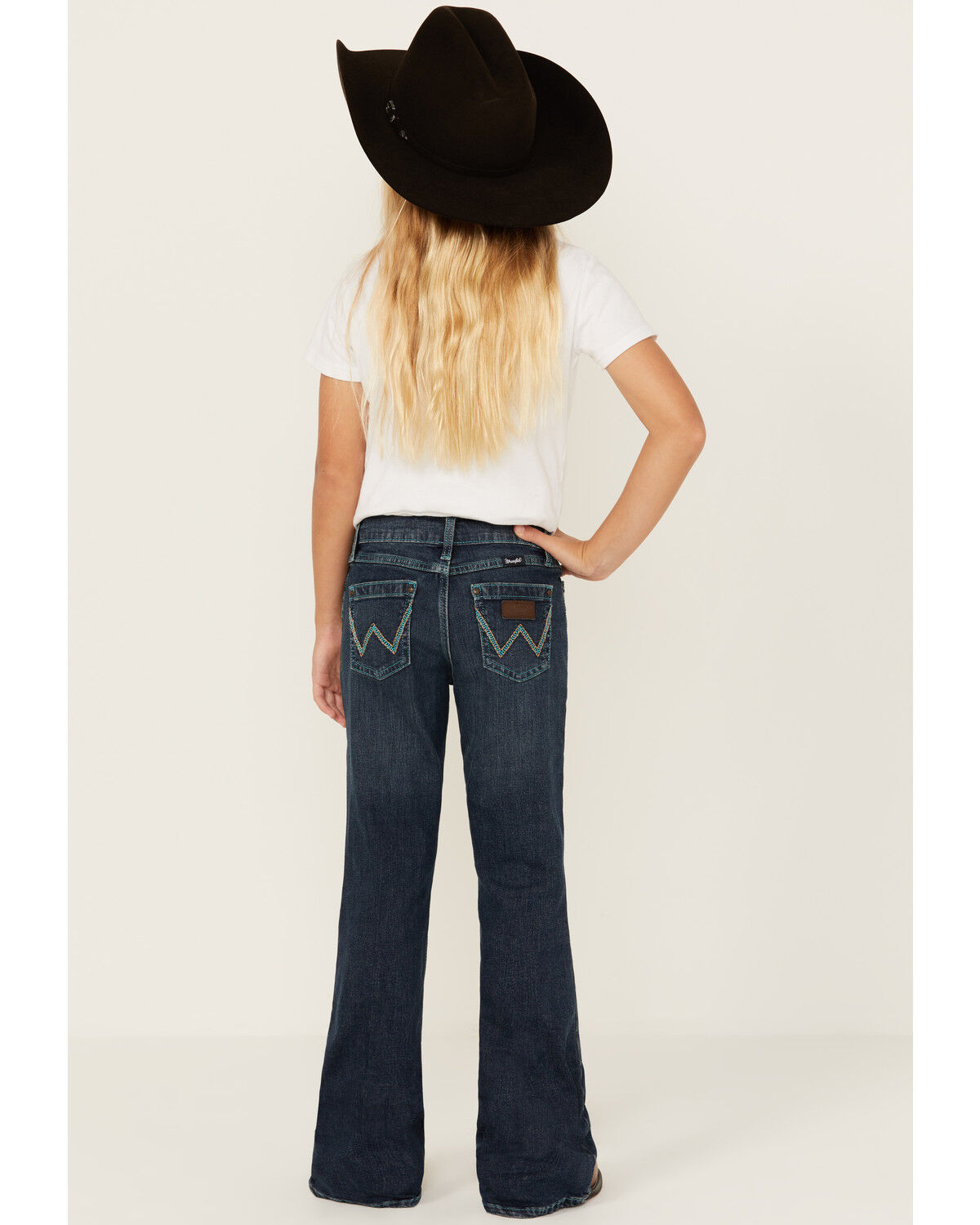 Image #3 - Wrangler Girls' Juliet Medium Wash Stretch Flare Jeans, Medium Wash, hi-res