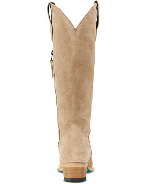 Image #5 - Lane Women's Plain Jane Suede Tall Western Boots - Medium Toe , Beige, hi-res