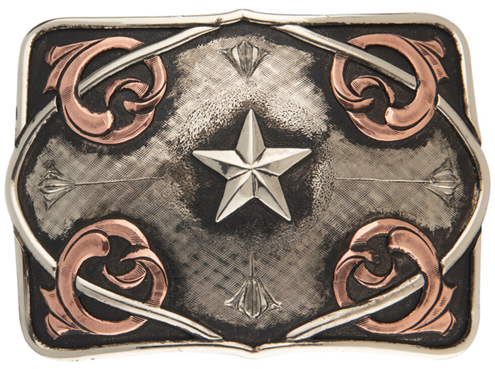 AndWest Men's Coyote Vintage Star Belt Buckle, Multi, hi-res