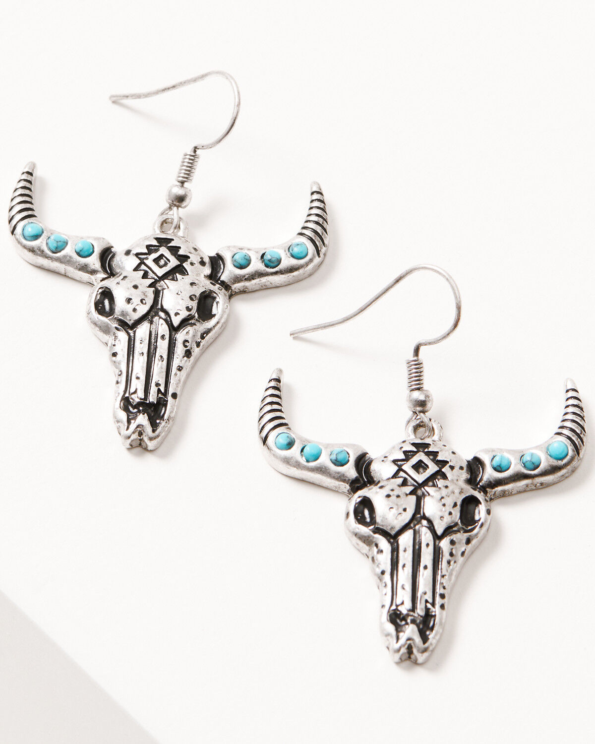 Image #1 - Idyllwind Women's Lincova Steerhead Earrings, Silver, hi-res