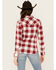 Image #4 - Wrangler Retro Women's Boot Barn Exclusive Long Sleeve Snap Western Flannel Shirt, Red, hi-res