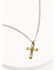 Image #2 - Cody James Men's Gold Cross Turquoise Inlay Necklace , Yellow, hi-res
