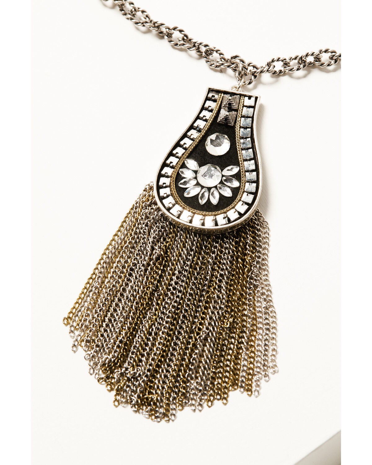 Image #3 - Wonderwest Women's Odette Chain Fringe Necklace, Silver, hi-res