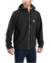 Image #1 - Carhartt Men's Solid Black Hooded Zip-Front Work Jacket - Tall, , hi-res