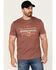 Wrangler Men's Heathered Yellowstone Dutton Ranch Graphic T-Shirt , Burgundy, hi-res