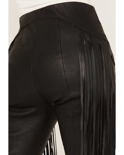 Image #5 - Wonderwest Women's Leather Fringe Pants, Black, hi-res