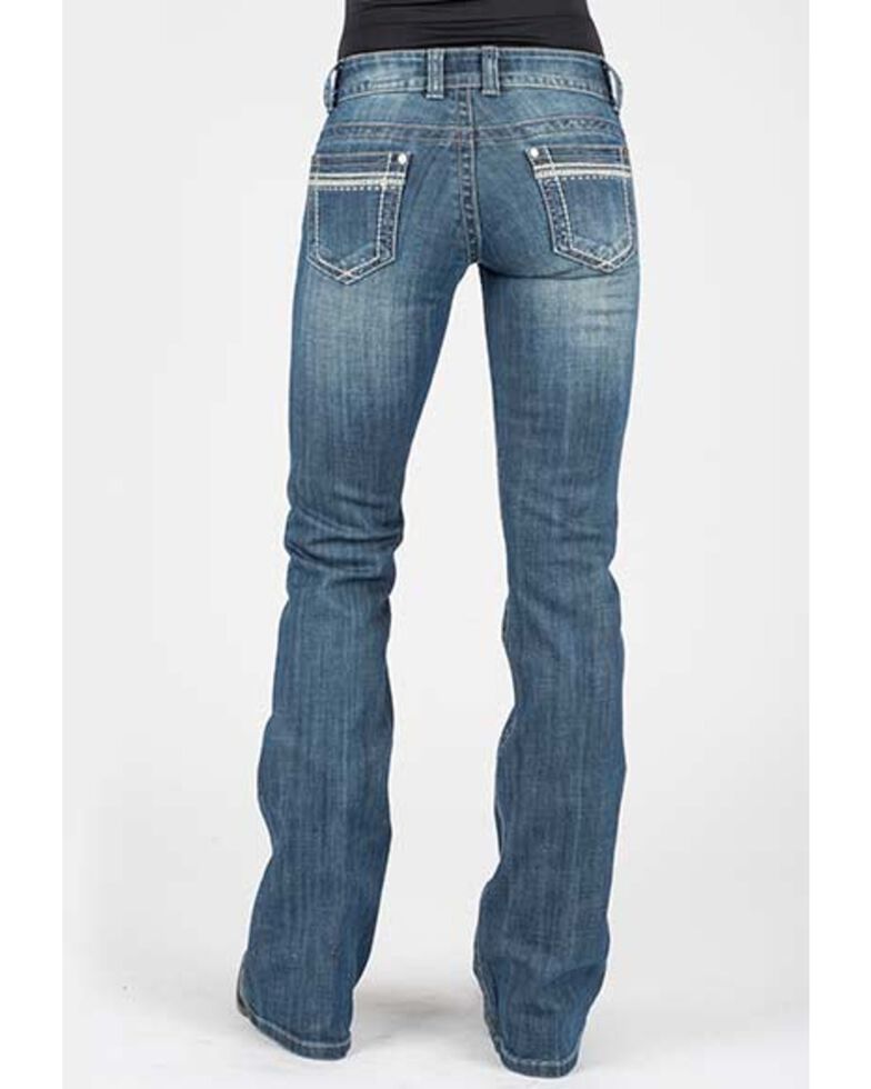 Stetson Women's 816 Medium Stitched Bootcut Jeans , Blue, hi-res