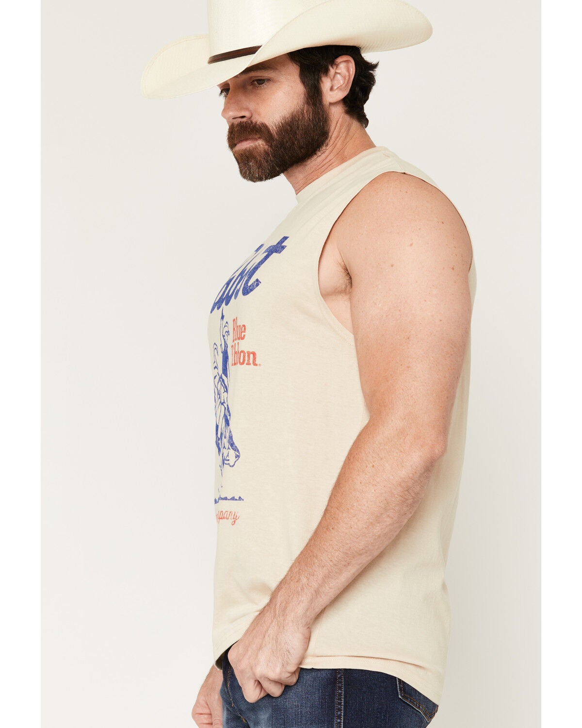 Image #2 - PBR Men's Logo Graphic Muscle T-Shirt, Natural, hi-res