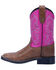 Image #3 - Dan Post Girls' 9" Punky Western Boots - Broad Square Toe, Tan, hi-res