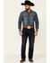 Hooey by Rock & Roll Denim Men's Double Barrel Dark Vintage Stretch Relaxed Stackable Bootcut Jeans , Blue, hi-res