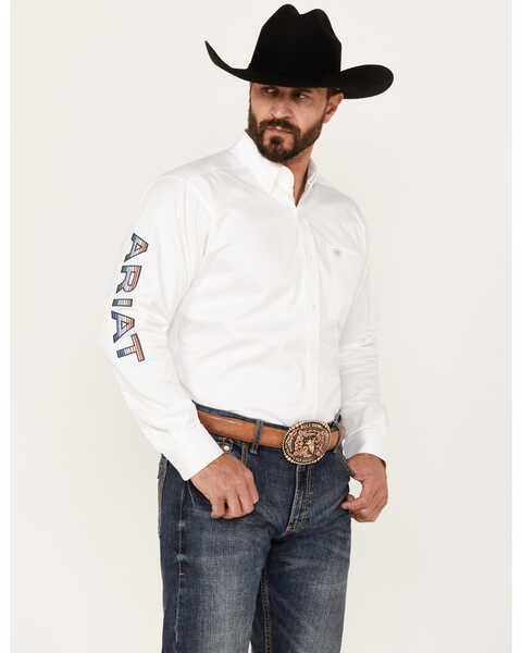 Ariat Men's Solid Twill Classic Fit White Shirt – CWesternwear