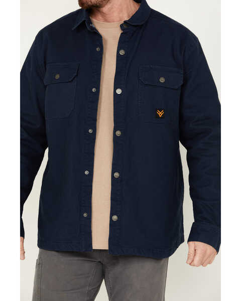 Image #3 - Hawx Men's Weathered Canvas Fleece Lined Jacket , Navy, hi-res