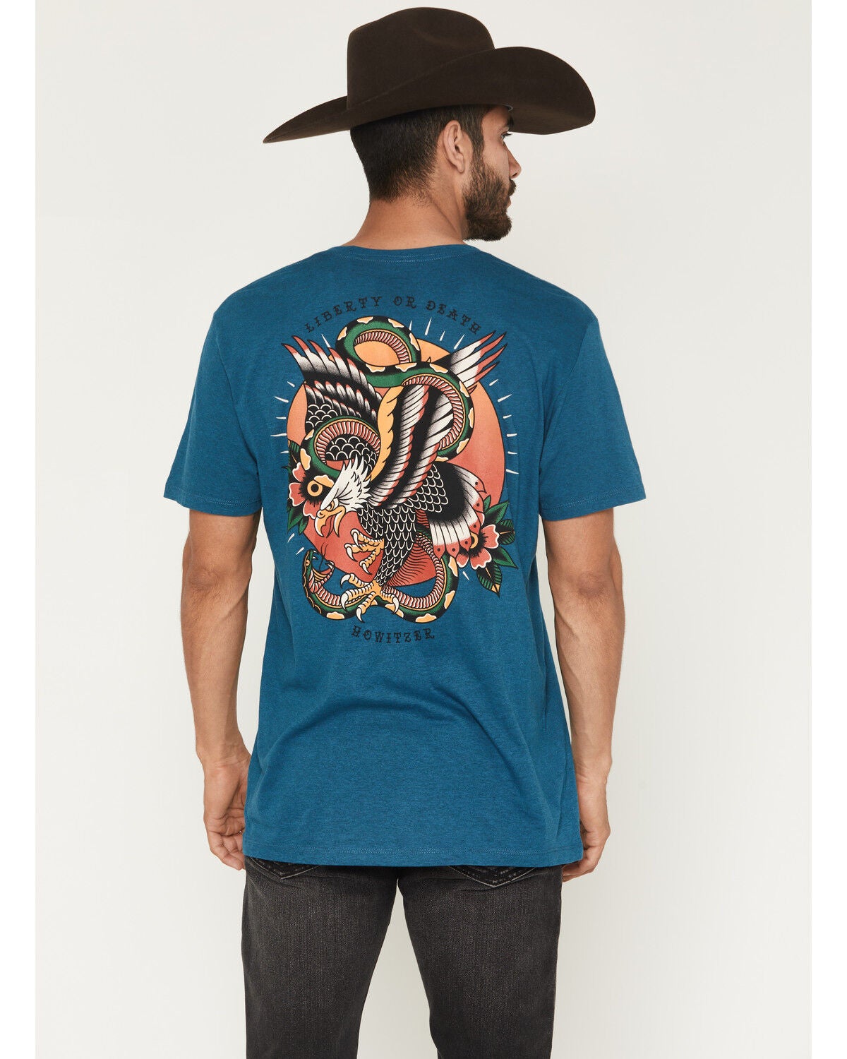 Image #1 - Howitzer Men's Liberty Short Sleeve Graphic T-Shirt, Blue, hi-res