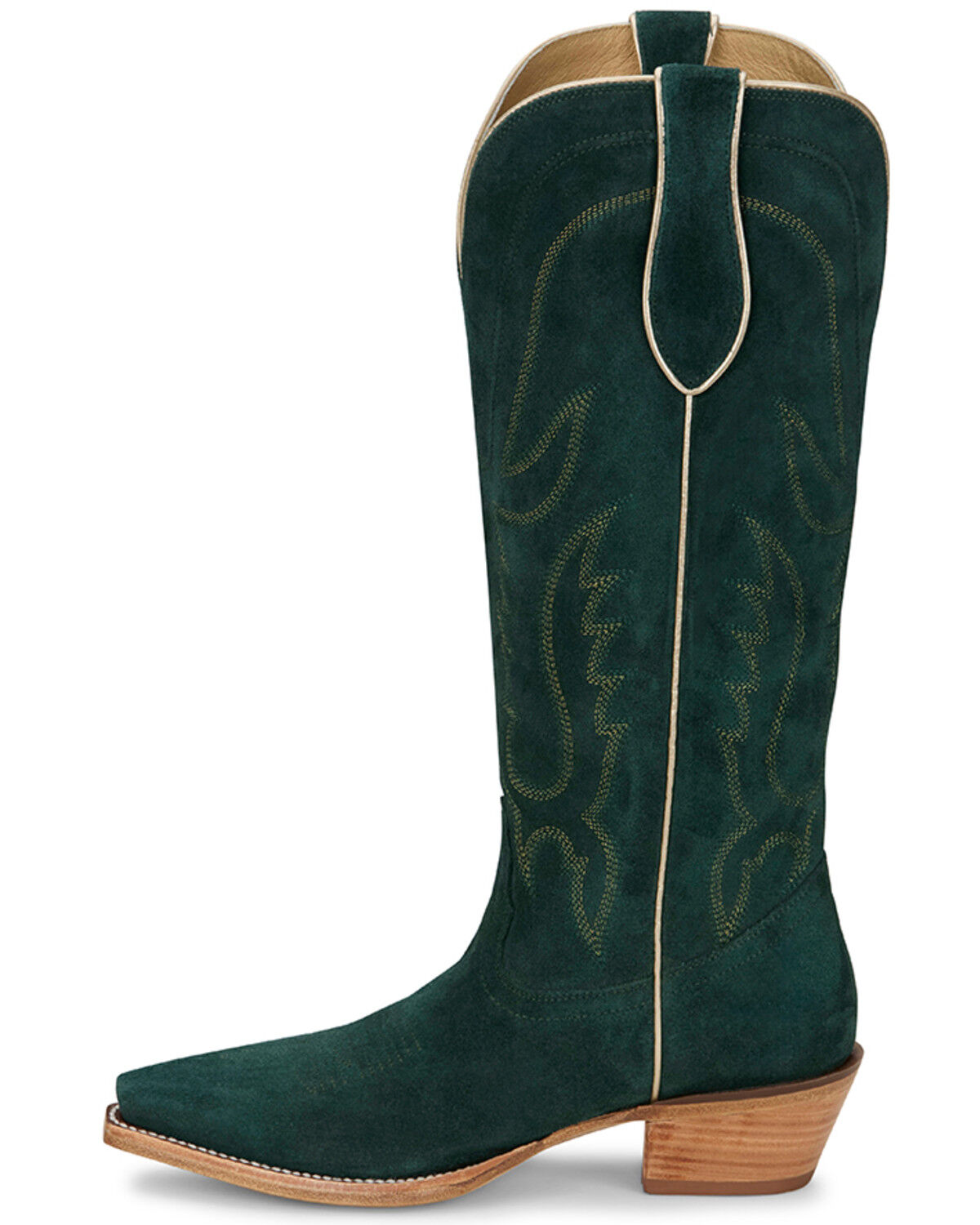 Image #3 - Tony Lama Women's Derby Liz Tall Western Boots - Snip Toe, Green, hi-res