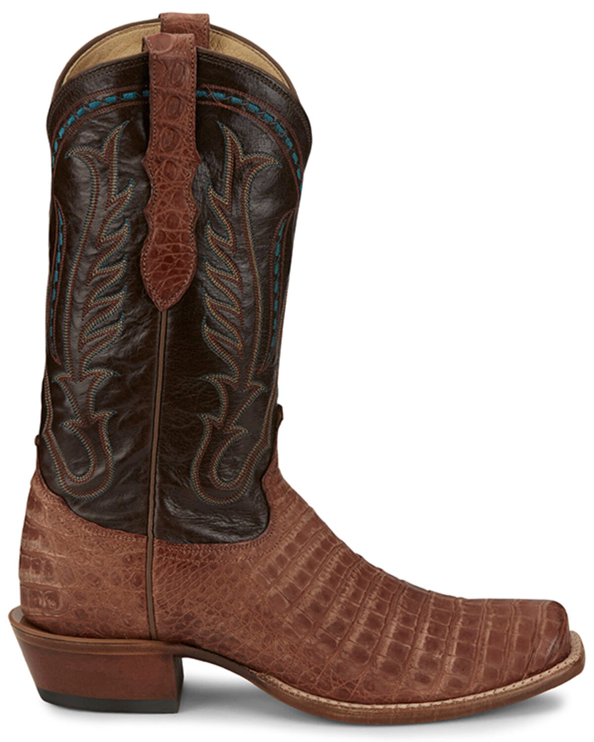 Image #2 - Tony Lama Men's Buffed Exotic Caiman Western Boots - Broad Square Toe, Tan, hi-res