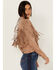 Image #2 - Idyllwind Women's Fate Tie-Front Faux Suede Fringe Shirt, Tan, hi-res