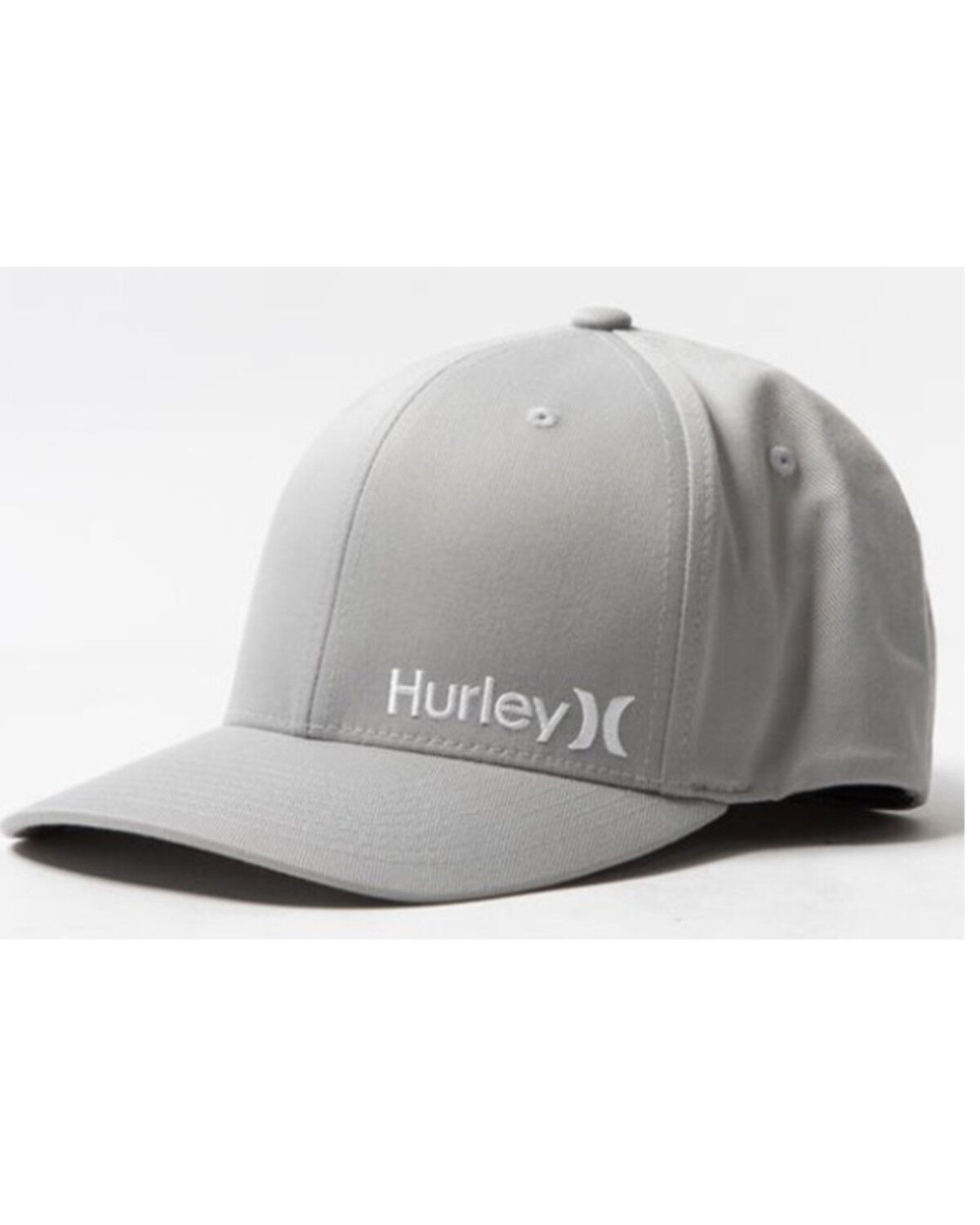 Image #1 - Hurley Men's Logo Flexfit® Ball Cap, Grey, hi-res
