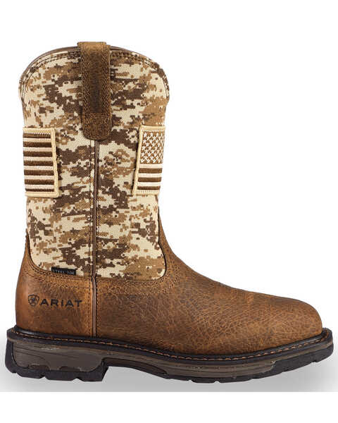 Image #2 - Ariat Men's WorkHog® Patriot Western Boots - Steel Toe , Brown, hi-res