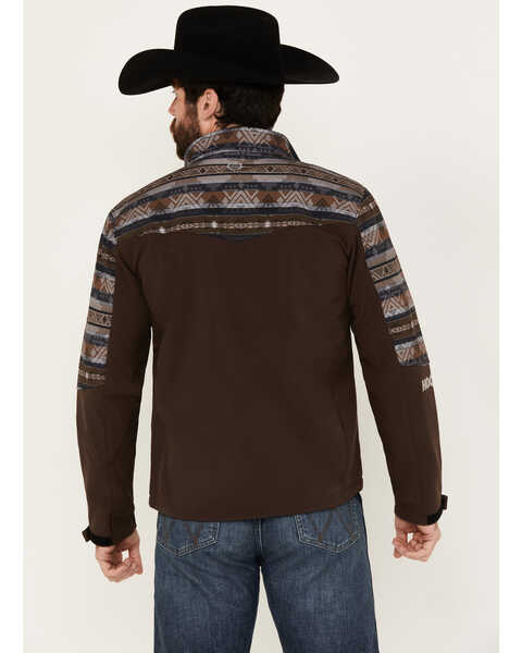 Image #4 - Hooey Men's Southwestern Print Softshell Jacket, Brown, hi-res