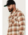 Image #2 - Brixton Men's Bowery Plaid Print Long Sleeve Button-Down Flannel Shirt, Cream, hi-res
