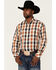 Resistol Men's Plaid Long Sleeve Button Down Western Shirt , Brown, hi-res