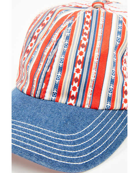 Image #2 - Trenditions Women's Catchfly Southwestern Striped Print Ball Cap , Multi, hi-res