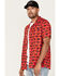 Cinch Men's Camp Trailblazer Truck Print Short Sleeve Button Down Western Shirt , Red, hi-res