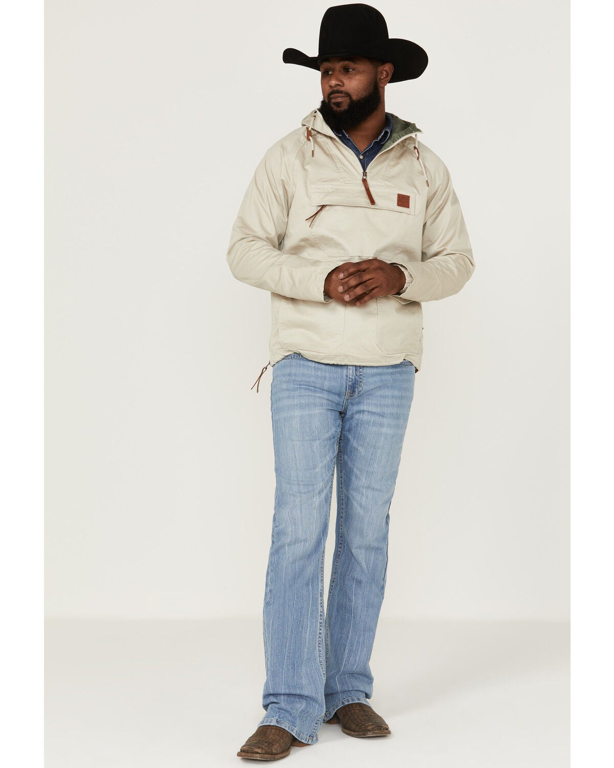 Image #2 - Kimes Ranch Men's Any-Day Sand 1/4 Zip Front Hooded Pullover, , hi-res