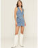 Image #1 - Show Me Your Mumu Women's Fairfield Sleeveless Tie Waist Denim Vest Mini Dress, Medium Wash, hi-res
