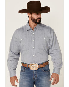 Double R By Resistol Men's Solid Grey Rawlins Long Sleeve Snap Western Shirt , Grey, hi-res