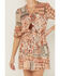Miss Me Women's Patchwork Long Sleeve Dresss, Mauve, hi-res