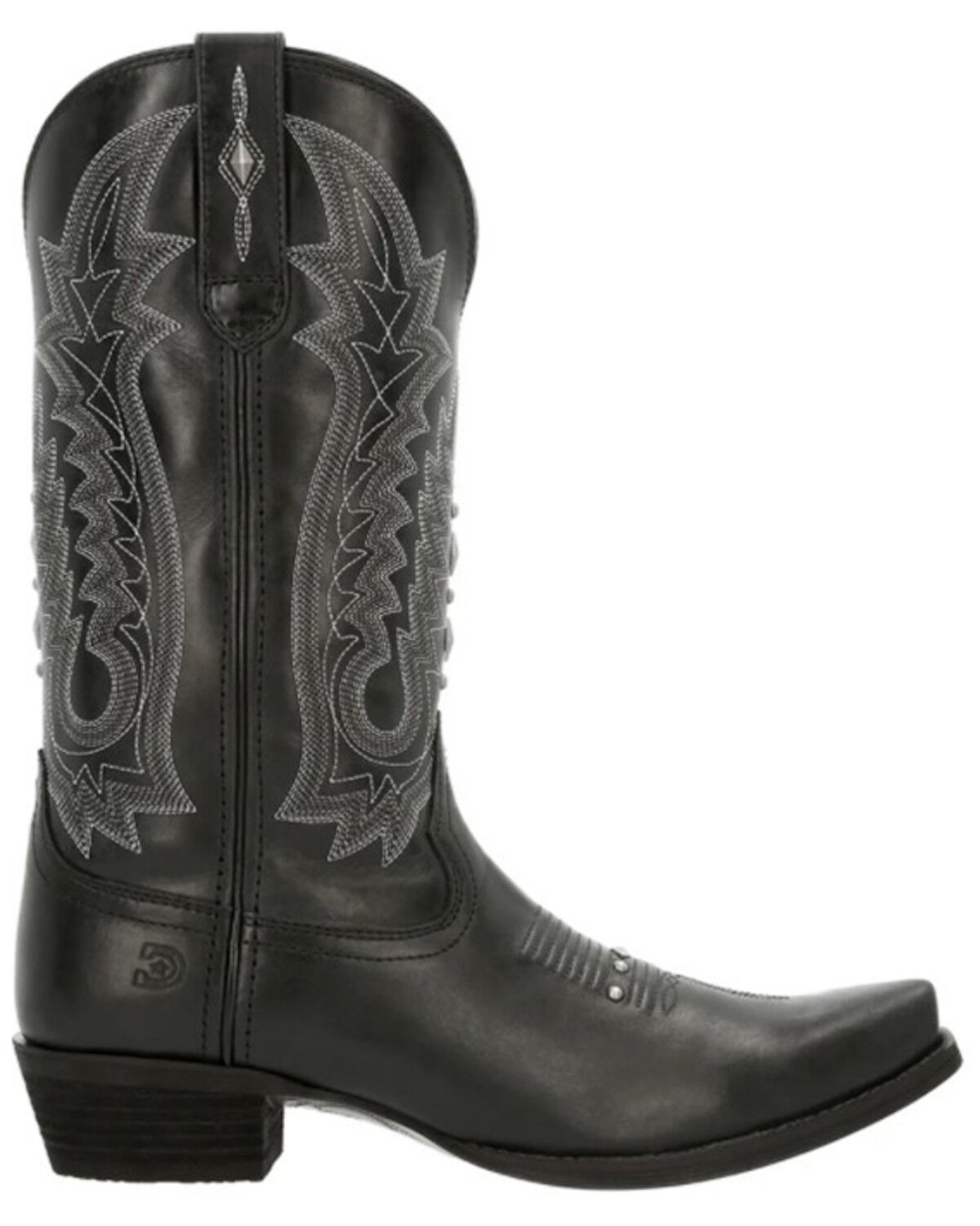 Image #2 - Durango Women's Crush Antique Studded Western Boots - Snip Toe, Black, hi-res