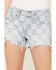 Image #2 - Lucky Brand Women's Light Wash Speedway Checkered Mid Rise Distressed Shorts, Light Wash, hi-res