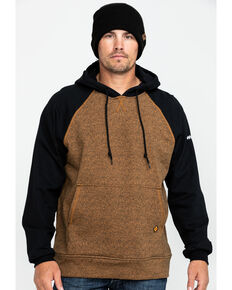 Wrangler Men's Flame Resistant Contrast Hooded Work Sweatshirt  , Brown, hi-res