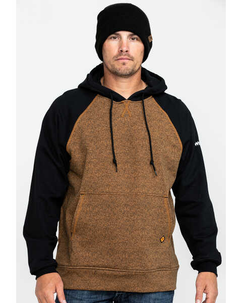 Image #1 - Wrangler Men's FR Contrast Hooded Work Sweatshirt  , Brown, hi-res